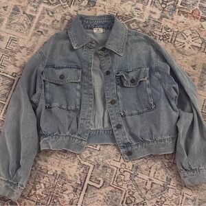 Thread & Supply Light Blue Cropped Denim Jacket